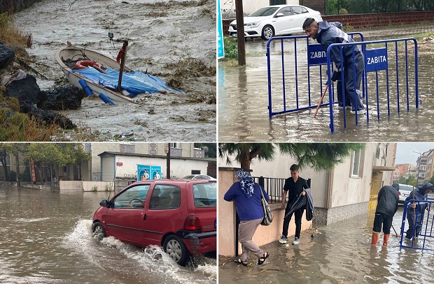 Sağanak Yağış: Sokakları Su Bastı, Tekne Battı